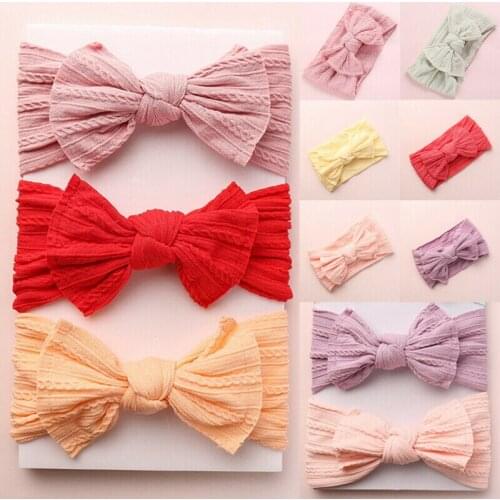 Citgeett Baby Toddler Kids Girl Cotton Blend Bow Headband Hair Band Headwear Head Wrap