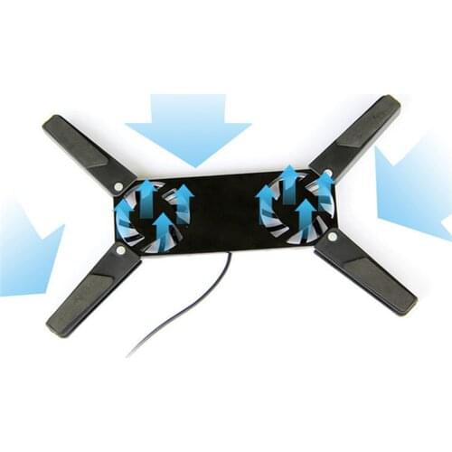 Laptop Cooler Pad Stand Base Cooling Foldable Dual Fan USB Portable Convenient Notebook Cooler Notebook Computer Accessories