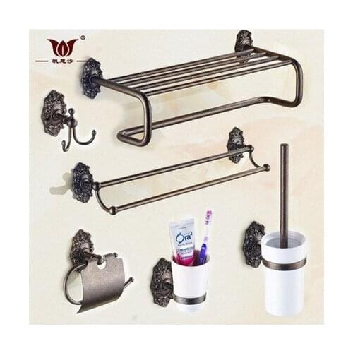 European-style towel rack pendant bathroom toilet brush toilet paper towel ring single pole double pole towel hanging soap net r