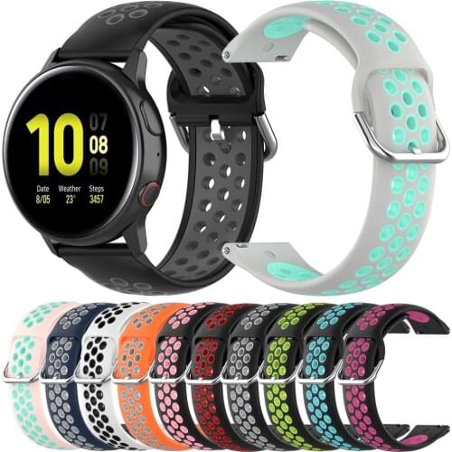 Essidi 20mm Soft Bracelet Bands For Samsung Galaxy Watch Active 1 2 40 44mm Sports Wrist Strap Correa For Galaxy 42mm Watch 3 41