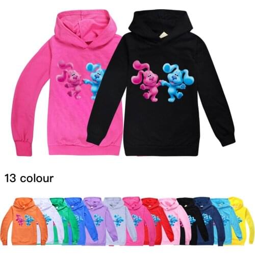 Blues Clues Toddler Girl Fall Clothes 2021 Hooded Top Sweater Cotton Kids Clothes Boys 7 Years Birthday T Shirt Cute Dogs Shirt