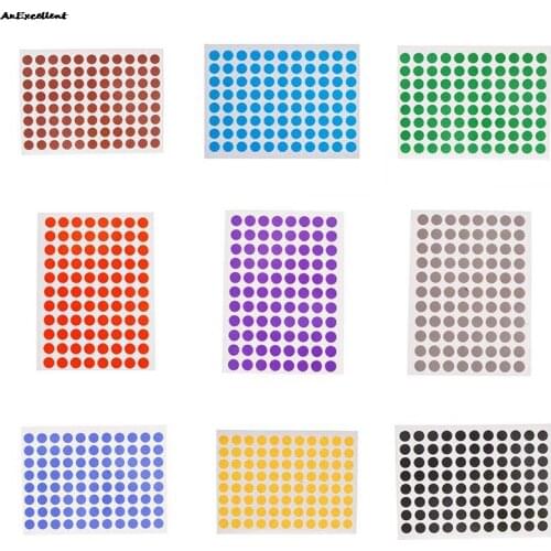 12 Sheets/pack 8mm Round Dot Color Label Self Adhesive Dot Sticker For Diy Scrapbooking Crafts Making Note Mark School Supplies