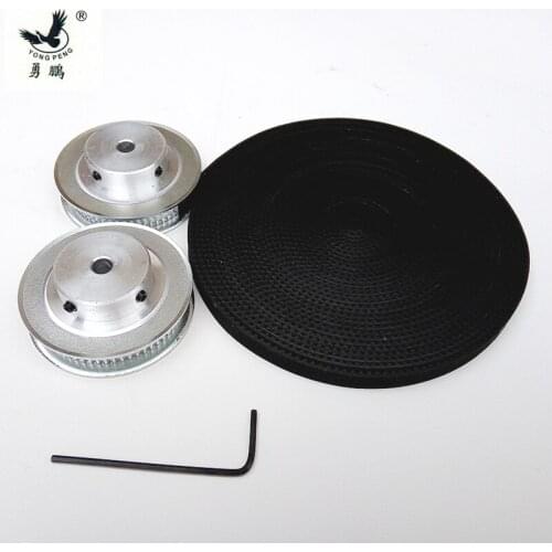 2pcs 60 teeth GT2 Timing Pulley Bore 6.35mm + 5 Meters GT2 timing Belt Width 6mm 2GT timing belt pulley for 3D free shipping