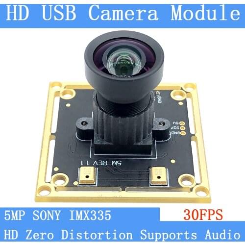 Industrial USB2.0 Pure Physical Zero Distortion CCTV HD 500W SONY IMX335 UVC Webcam 30FPS USB Camera Module Support Audio Linux