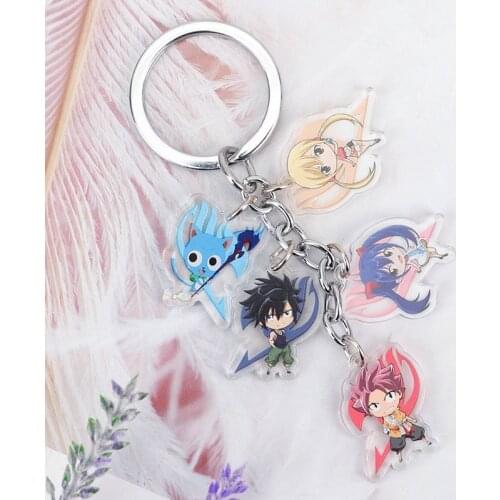 FAIRY TAIL Anime Acrylic Keyring Keychain Japanese Manga Figure Key Chains