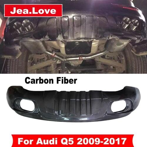 ABT Style Real Carbon Fiber Rear Bumper Lip Diffuser Protector Tail Decoration For Audi Q5 2009-2017 Car Body Kit Modification