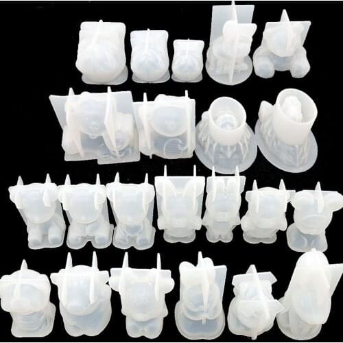 1PC 3D Silicone Mold DIY Geometry Stereo Bear Deer Cat Lion Wolf Unicorn Mold Animal Mold Decoration Ornament Mold Cake Tools