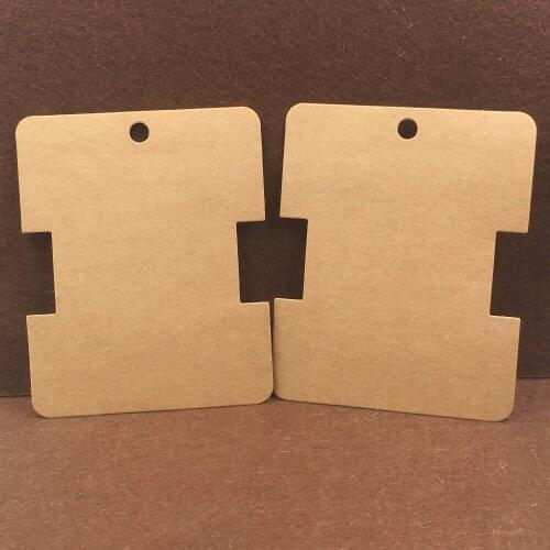 100pcs Kraft Brown Hair Clip Cards Paper Jewelry Display Card Blank Hair Accessory Hairpin Packaging Cards
