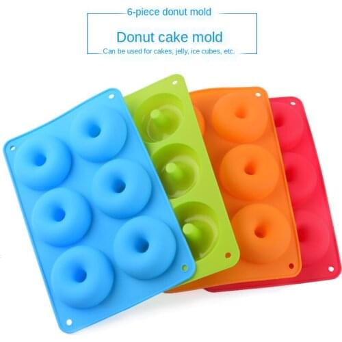 6 even silicone donuts mould cake mold silicone mold modelling cookies model circle DIY resistance to high temperature