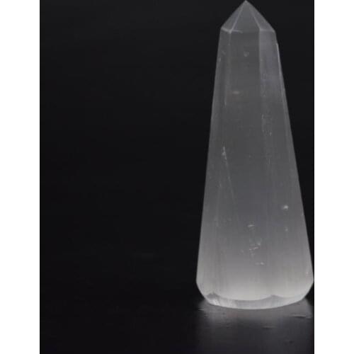 9.5cm Natural crystal Moroccan gypsum spire energy stone energy healing stone decoration 1pc