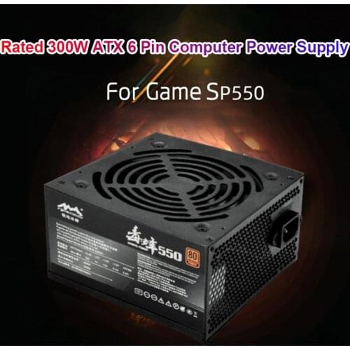 PC Power Supply For Max 550W ATX 6 Pin SATA Gaming Quiet Desktop Computer Power Supply Support RTX20/GTX10 Graphics Card