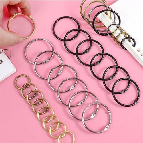 10PCS Metal Hinged Rings Loose Leaf Book Binder DIY Scrapbook Photo Album Hoops