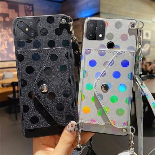 For OPPO Reno 4Z Case PU Leather Strap Chain Shell silicon Phone Cover For OPPO A15 Reno4 Z Lite Case A15S A73 A53 5G Funda capa