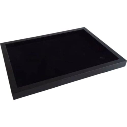 Black acrylic jewelry display tray rectangle desktop cosmetic /brushes/perfume storage tray box
