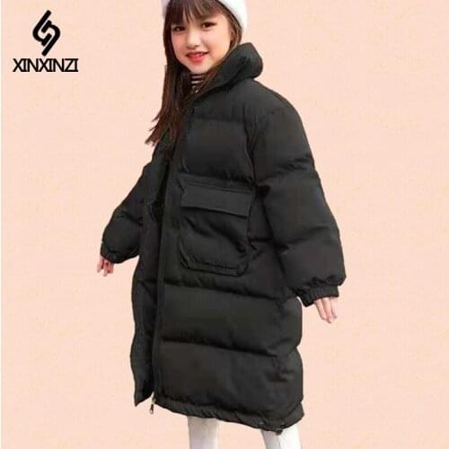 2021 Winter Children Girls Jacket Hooded Down Cotton Thick Warm Girls Parka Kids Baby Outerwear Teenage Cotton-padded Coat