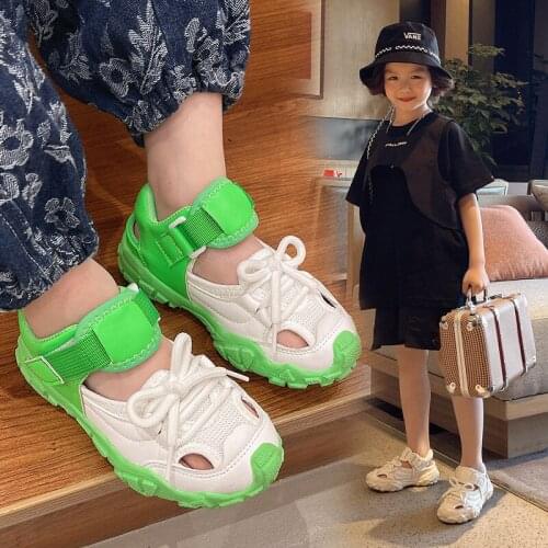 Childrens Sandals Summer New Fashion Hollow Out Girls' Casual Shoes Soft Soled Boys' Baotou Sandals