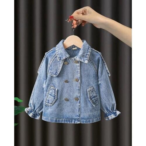 Girls Denim Jacket Baby Coat outerwear Windbreaker Children Fashion Jacket Kids Outer Wear Windbreaker Jeans Girl Lace Coat