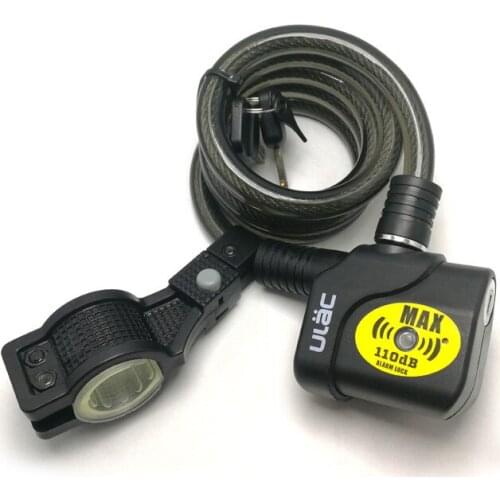 ULAC AL3P Steel Chain Bicycle Electronic Alarm cable Lock Cycling MTB bike lock Anti-theft Lock Road Bike Safety Wire Lock