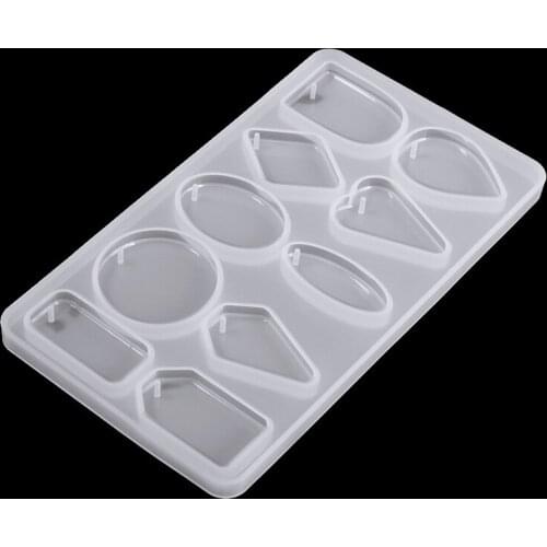 Crystal Resin Epoxy Casting Mold Geometric Oval Square Shaped Mold DIY Pendant Jewelry Making Handmade Casting Mold Supplies