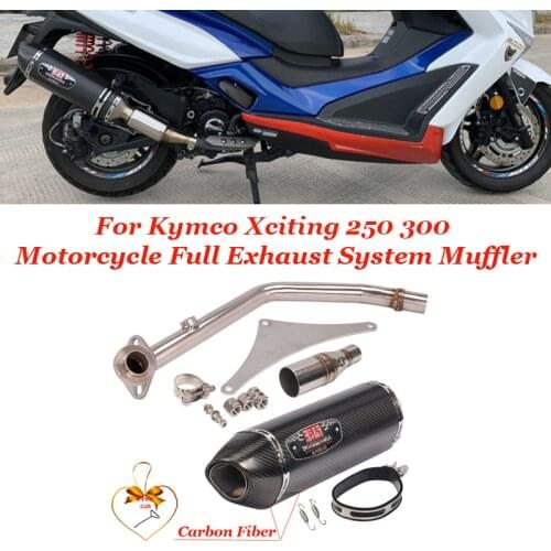 For Kymco Xciting 250 300 Xciting300 Motorcycle Full Exhaust System Muffler Tube Yoshimura Escape Muffler