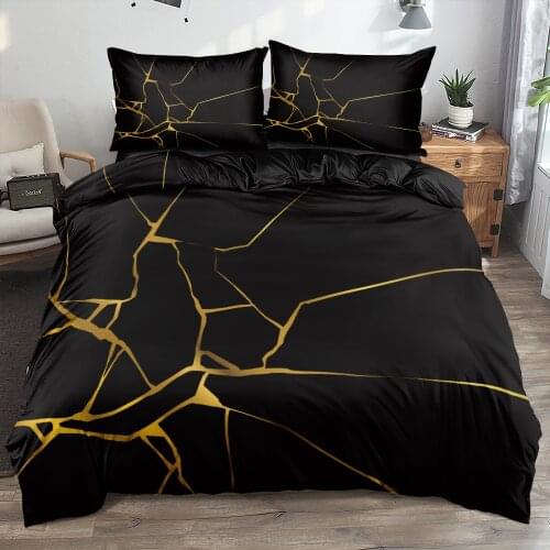 Classic 3D Marble Quilt Cover Set Bedding Sets Comforter Covers Pillowcases 3-Piece Duvet Cover Linens Bed 140x200 Bedspreads