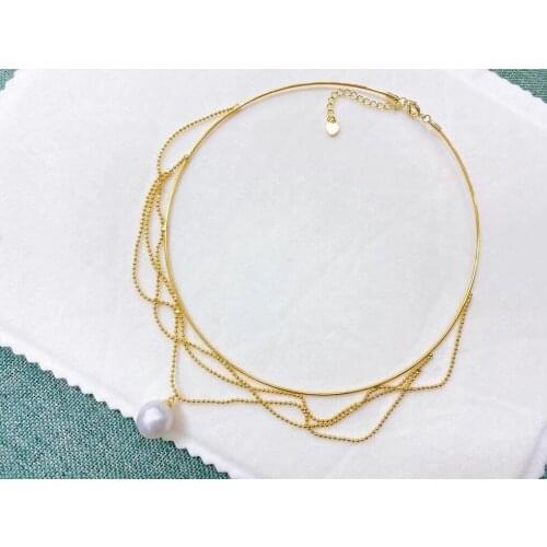 Fashion Beautiful Necklace Base Mountings Findings Jewelry Settings Parts for Pearls Beads Stones Crystal Agate Coral Jade