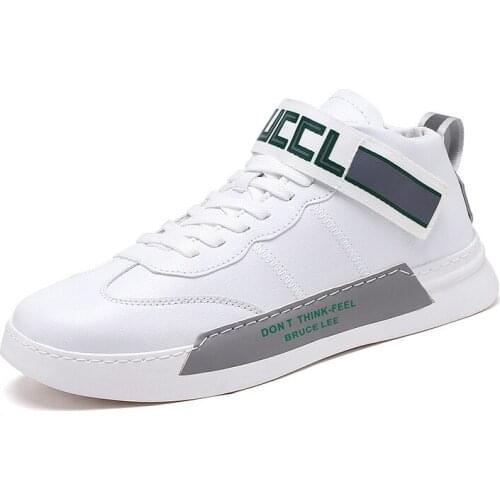 Whoholl Leather Sneakers Casual Shoes Men White Sneakers Flat 2020 New Arrival Designer Laces Comfort Sneakers Sport Shoes Man