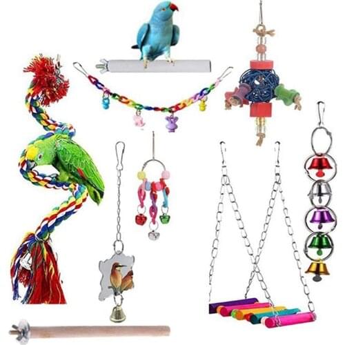 Bird Toys Parrot Swing Chew Toy Parrot, Macaw, Love Bird, Winged Parrot Toy Bird Cage Accessories