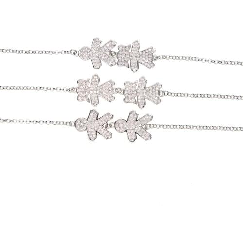 Hot Style fine 100% 925 sterling slver heart 925 tag valentines gift my girl boy cute silver cz bracelet