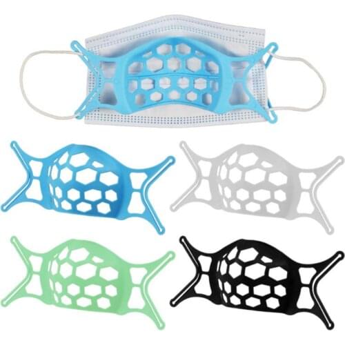 5pcs Portable Soft Face Mask Holder Wash-able Mask Support Is Breathable Anti-boring Holder Solid Color Folded Protective Gear