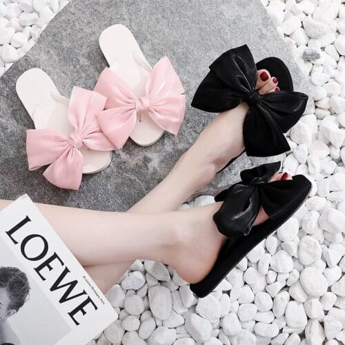A Generation of Korean Version of Wearing Non-slip Sandals Fashion Bow Online Celebrity Ladies Slippers Shoes