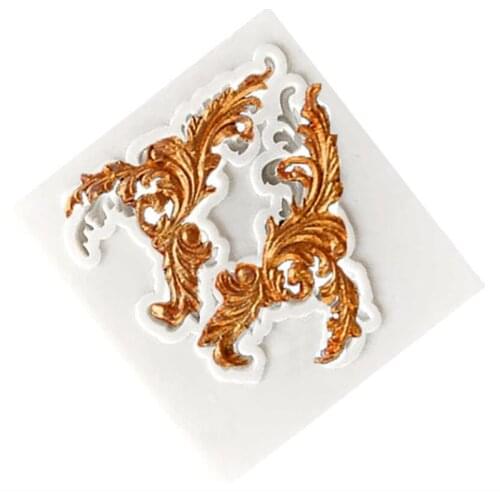 Baroque Scroll Relief Silicone Mold DIY Relief Cake Border Fondant Cake Decorating Tools Candy Chocolate Clay Molds