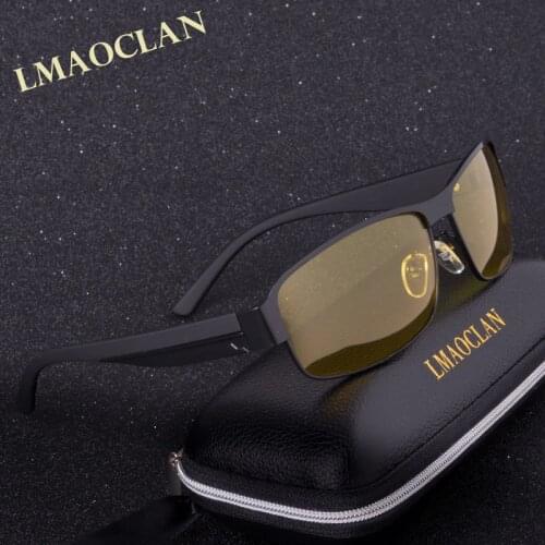 Mens Polarized Night Driving Sunglasses Women Brand Designer Yellow Lens Night Vision Driving Glasses Goggles Reduce Glare