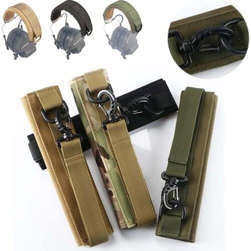 Tactical Molle Waterproof Earphone Cover Headband Modular Headset Earphone Cover W/Adhesive Strap For Earmuffs Accessories