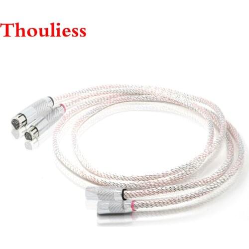 Thouliess Valhalla Odin XLR Balanced Cable Interconnect 3pin XLR Male to Female Cable with Carbon Fiber Rhodium plated Plugs