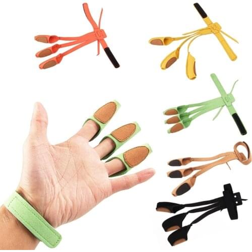 Three Finger Cow Protective Archery Gloves Outdoor Shooting Archery Recurve Bow Protection Gear Finger Guard Glove