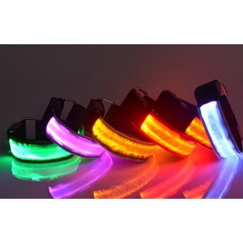 USB Led Armband Adjustable Wristband Reflective Flashing Strips Ankle Glow Bracelet Safety Light For Night Jogging Walking