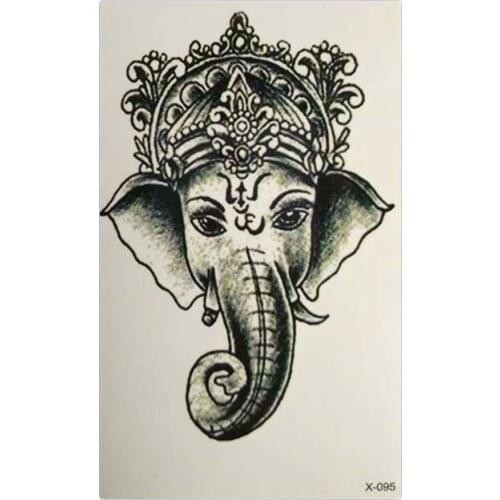 Waterproof Temporary Tattoo Sticker elephant tattoo Ganesha Water Transfer fake tattoo flash tattoos for girl women