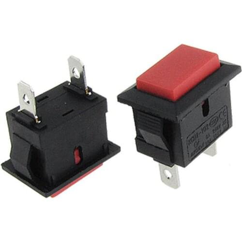 YOCOMYLY 20pcs 2 Pins Red NO SPST Momentary Push Button Switch 6A/250V 10A/125V AC