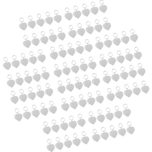 10pcs Blank Clear Acrylic Keyring Heart-shaped Photo Insert Keychain Crafts