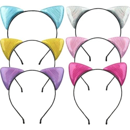 10pcs/Lot New Cartoon Cute Cat Ears Colorful Party Headband Fashion Children Girls Birthday Party Headband Hair Accessories