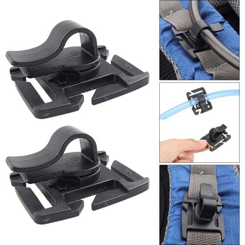 2pcs Water Pipe Hose Bladder Clip Hydration Bag Webbing Buckle Outdoor Clamp Backpack Drink Tube Clips