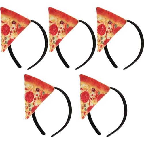 Pack of 5pcs Adults Kids Festival Funny Pizza Fast Food Headband Headwear Fancy Dress Party Xmas Cosplay Hair Accessory