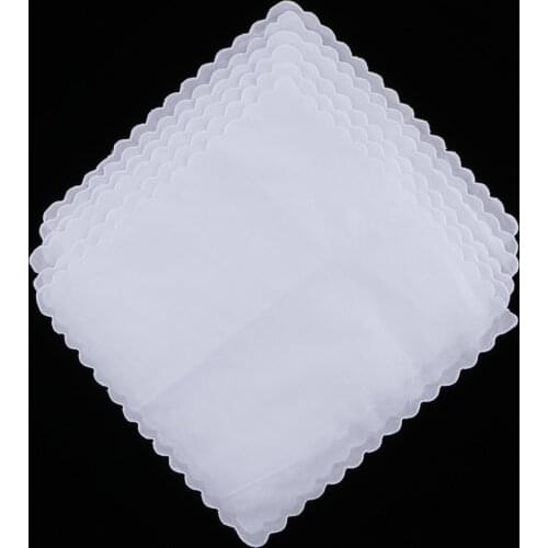 6x DIY Ladies White Hankies Party Wedding Handkerchiefs 100% Cotton Hanky Solid white blank design meet your DIY craft needs