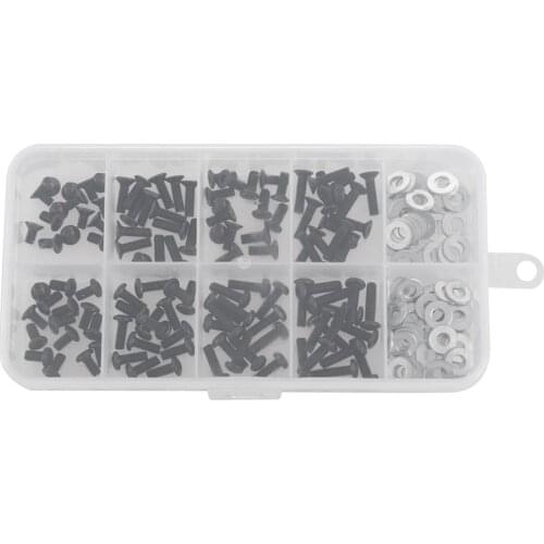 Screws Box Set for 1/10 HSP Traxxas Tamiya HPI Kyosho D90 SRC10 Remote Control RC Car Parts 180pcs