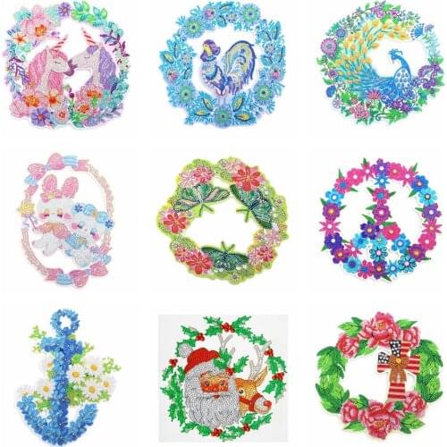 DIY Drill Diamond Painting 5D Flower Basket Hanging Kits Mosaic Art Crafts Rhinestone Drawing Door Home Window Pendant Decoratio