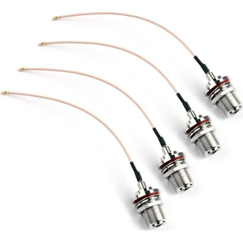 Areyourshop 4Pcs RG178 Pigtail Cable N Female Bulkhead O-Ring to U.FL/IPX Adapter 15cm