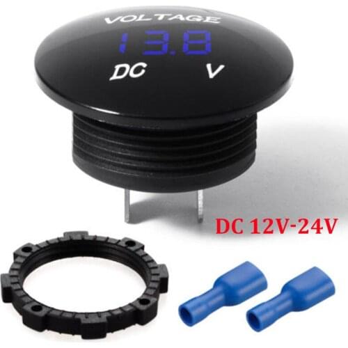 Car Led Digital Display Volt Gauge Meter Voltage LED Panel Voltmeter DC 12V-24V