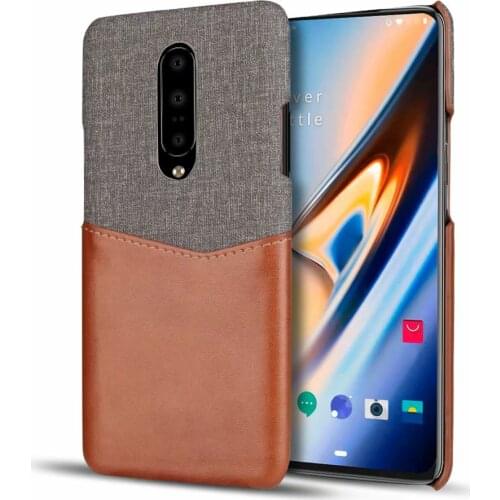 For Oneplus 7T 7 Pro 7 6t 6 Case Fabric + Leather 2 Card Slot Matte Hard Back Cover for Oneplus oneplus7T 1+7T Funda Phone Cover