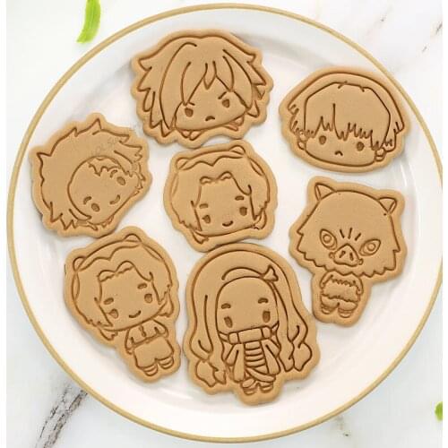 Demon Slayer Cookie Cutter Tools 3D Pressing Baking Accessories Cookie Mold Kitchen Supplies Halloween Christmas Party